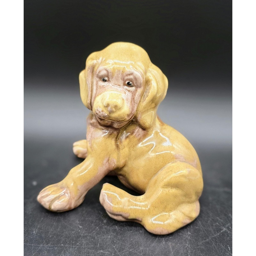 Vintage Art Pottery Ceramic Dog Puppy Golden Retriever Signed Taylor 5"